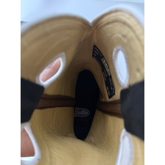 Justin Big News 11” Western Black Red Cowhide Boot Mens Size 7D FN7022 NEW - Picture 15 of 16